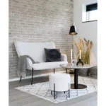 Bolzano Coffee Table - Coffee table, marble look top, white, black base ø70x45 cm - Afbeelding 5