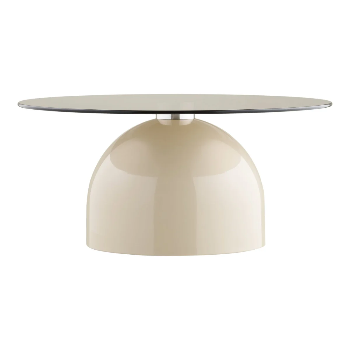 Ravello Coffee Table - Coffee table, tempered glass/metal, grey/beige  ø70x33 cm - Afbeelding 2