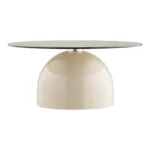 Ravello Coffee Table - Coffee table, tempered glass/metal, grey/beige  ø70x33 cm - Afbeelding 2