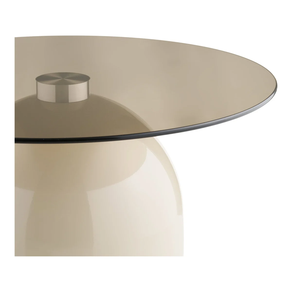 Ravello Coffee Table - Coffee table, tempered glass/metal, grey/beige  ø70x33 cm - Afbeelding 3