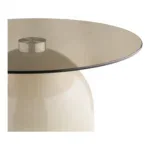 Ravello Coffee Table - Coffee table, tempered glass/metal, grey/beige  ø70x33 cm - Afbeelding 3