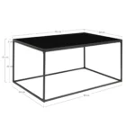 Vita Coffee table - Coffee table, black, black frame 60x90x45 cm - Afbeelding 6