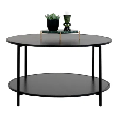 Vita Coffee table - Coffee table, black, black frame ø80x45 cm