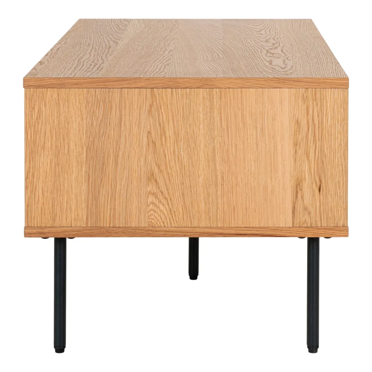 Kyoto Coffee Table - Coffee Table, 2 drawers, oak veneer, natural, black metal legs 50x100x45 cm - Afbeelding 5