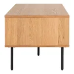 Kyoto Coffee Table - Coffee Table, 2 drawers, oak veneer, natural, black metal legs 50x100x45 cm - Afbeelding 5