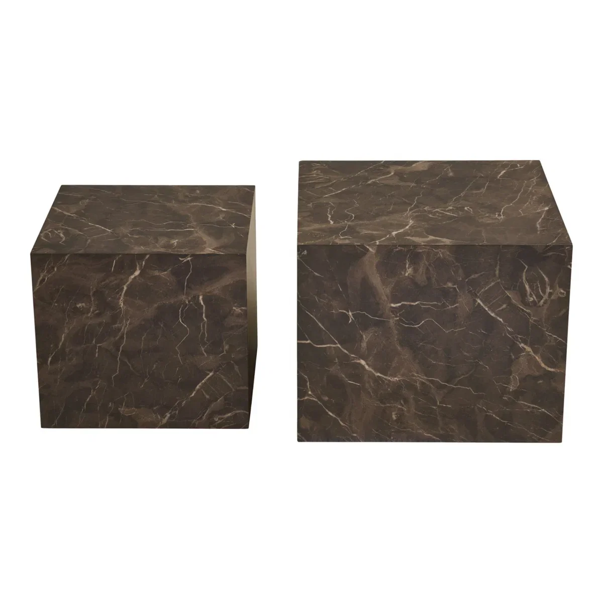 Prague Coffee Table - Coffee table, marble look, brown set of 2 - Afbeelding 2