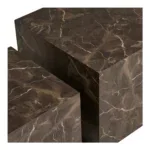 Prague Coffee Table - Coffee table, marble look, brown set of 2 - Afbeelding 3