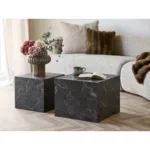 Prague Coffee Table - Coffee table, marble look, brown set of 2 - Afbeelding 5