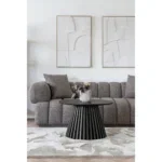 Osaka Coffee Table - Coffee table, oak veneer, black ø70x45 cm - Afbeelding 5