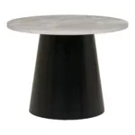 Brito Coffee Table - Coffee table, marble look, grey/black ø60x45 cm