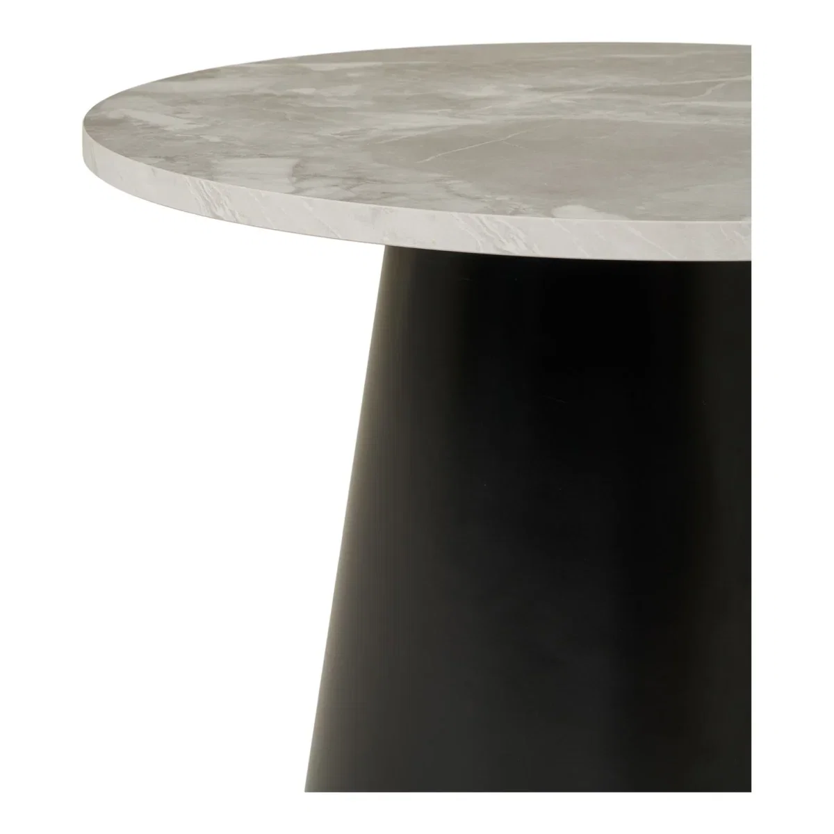 Brito Coffee Table - Coffee table, marble look, grey/black ø60x45 cm - Afbeelding 2