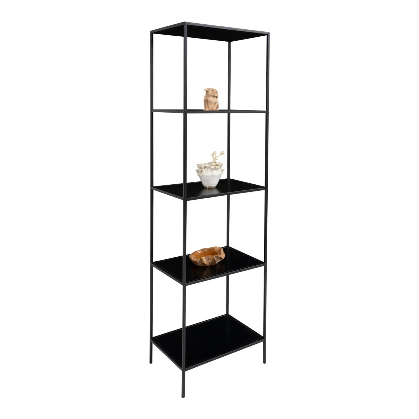 3001070-0.webp Vita shelf - Shelf, 5 shelves, black, black frame 51x36x170 cm - Afbeelding 1