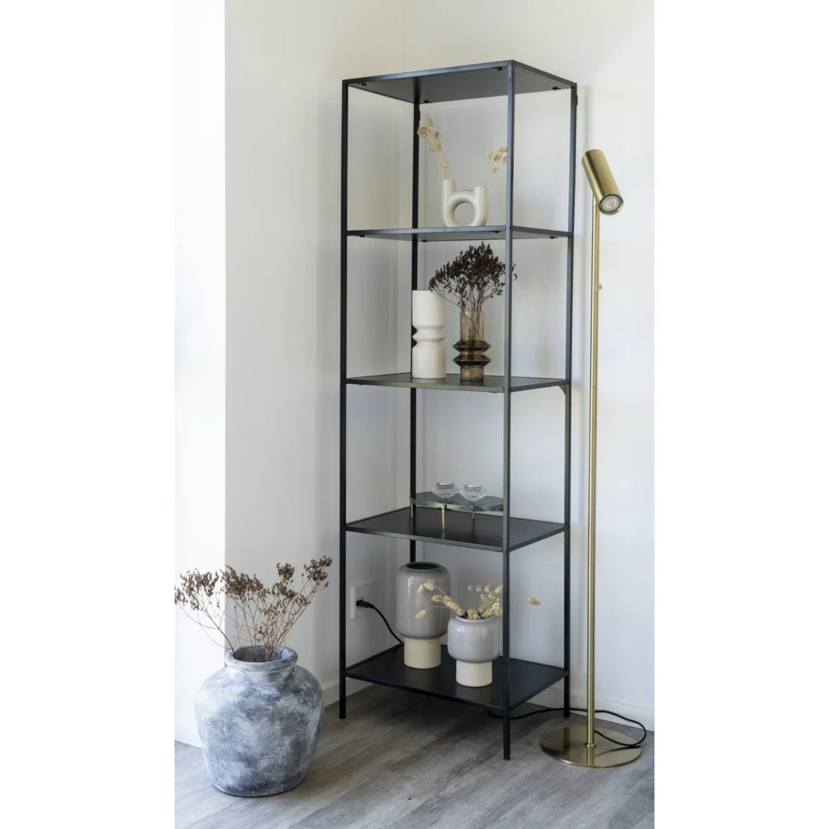 Vita shelf - Shelf, 5 shelves, black, black frame 51x36x170 cm - Afbeelding 7