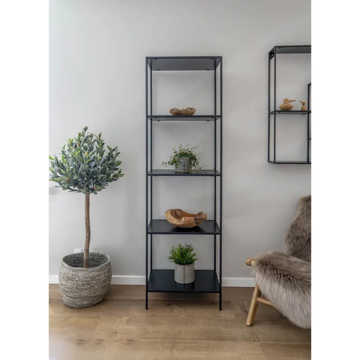 Vita shelf - Shelf, 5 shelves, black, black frame 51x36x170 cm - Afbeelding 9