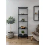 Vita shelf - Shelf, 5 shelves, black, black frame 51x36x170 cm - Afbeelding 9