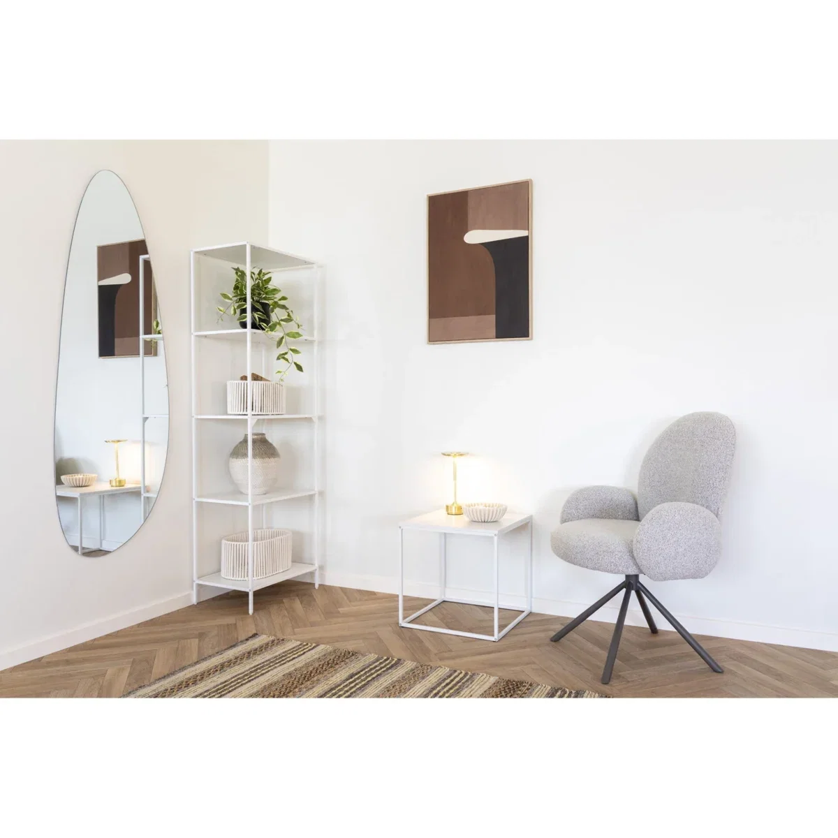 Vita Shelf - Shelf, 5 shelves, white frame 51x35x170 cm - Afbeelding 4