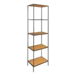 Vita shelf - Shelf, 5 shelves, oak look, black frame 51x36x170 cm - Afbeelding 2