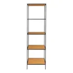 Vita shelf - Shelf, 5 shelves, oak look, black frame 51x36x170 cm - Afbeelding 4