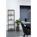 Vita shelf - Shelf, 5 shelves, oak look, black frame 51x36x170 cm - Afbeelding 8