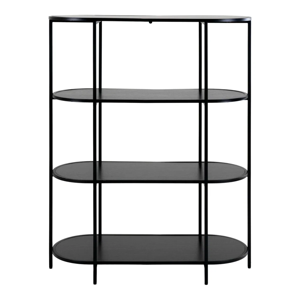Vita shelf - Oval shelf, 4 shelves, black, black frame 85x36x111 cm - Afbeelding 2