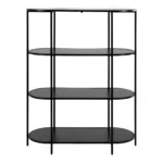 Vita shelf - Oval shelf, 4 shelves, black, black frame 85x36x111 cm - Afbeelding 2