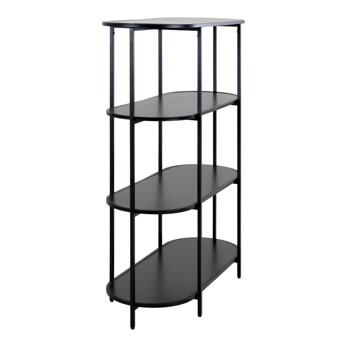 Vita shelf - Oval shelf, 4 shelves, black, black frame 85x36x111 cm - Afbeelding 3