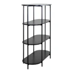 Vita shelf - Oval shelf, 4 shelves, black, black frame 85x36x111 cm - Afbeelding 3