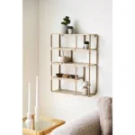 Lanciano Wall Shelf - Wall shelf, metal, beige 48x18x64 cm - Afbeelding 4