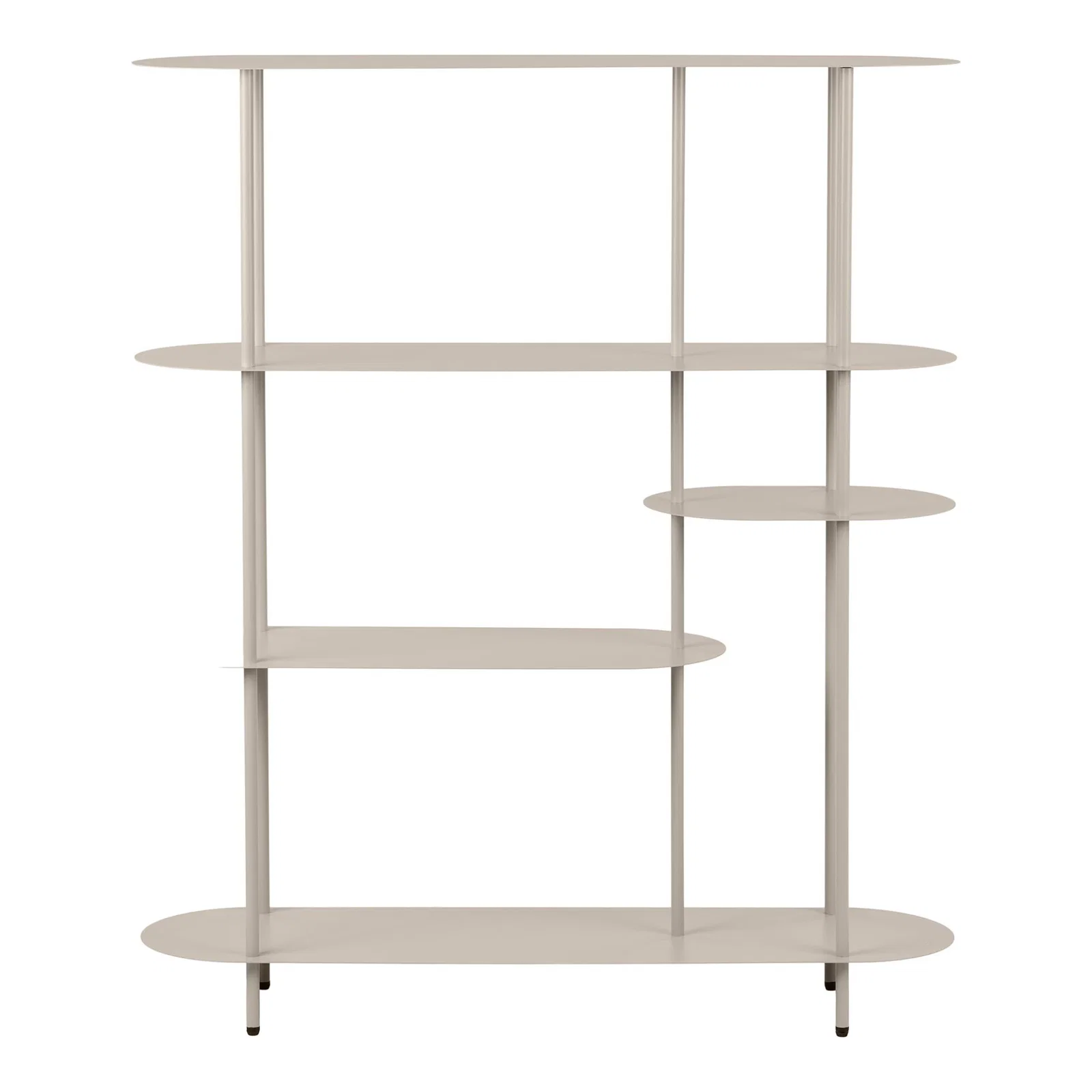 3251012-0.webp Rieti Shelving Unit - Shelving unit, 5 shelves, asymmetrical, metal, sand 31x118x139 cm - Afbeelding 1