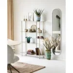 Rieti Shelving Unit - Shelving unit, 5 shelves, asymmetrical, metal, sand 31x118x139 cm - Afbeelding 5