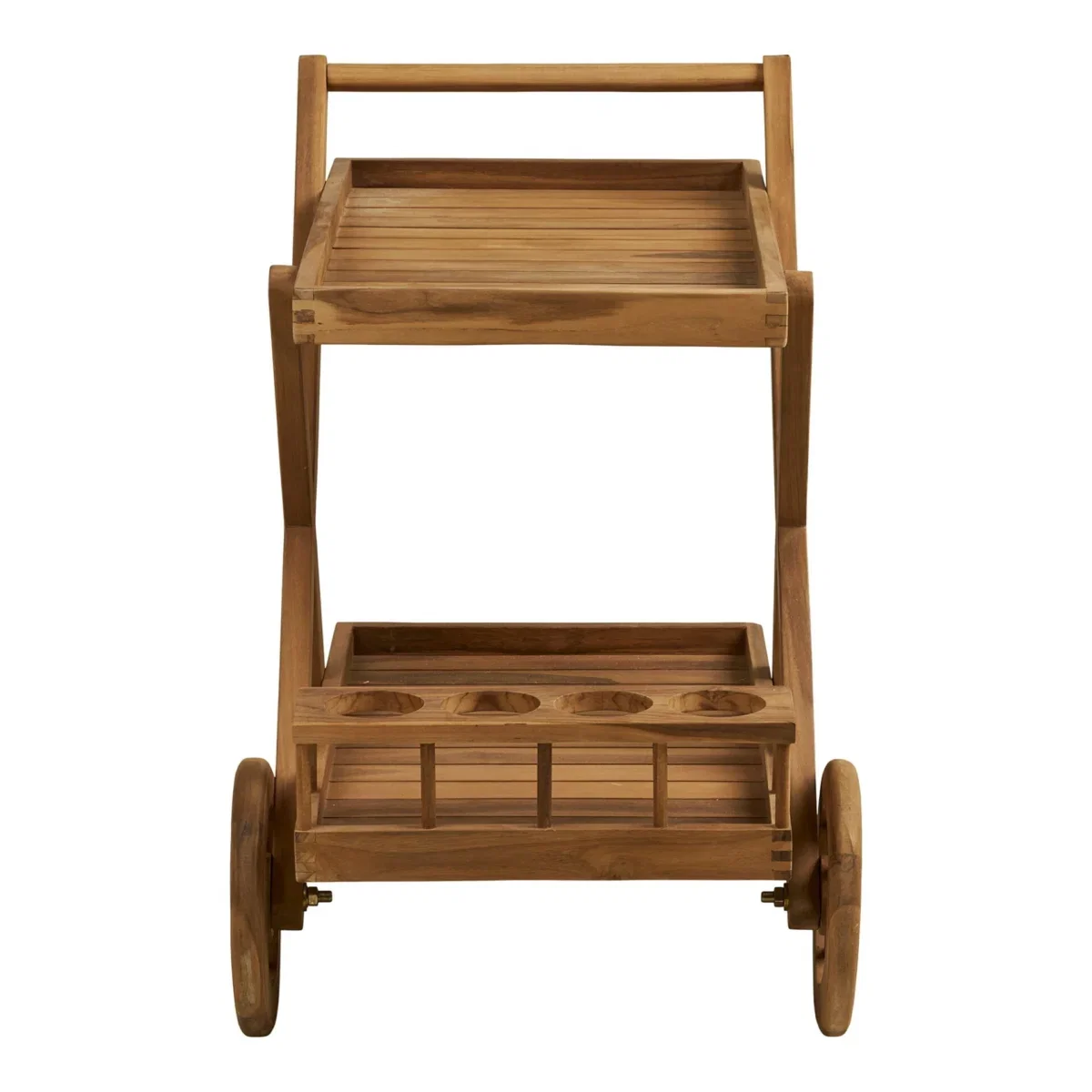Pasaku Tea Trolley - Tea Trolley, teak, natural, 86x50x81 cm - Afbeelding 2