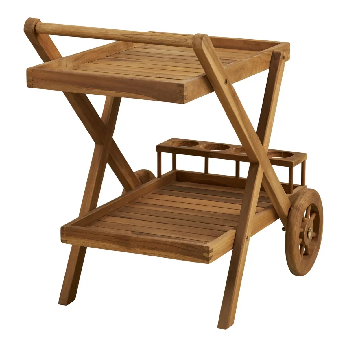 Pasaku Tea Trolley - Tea Trolley, teak, natural, 86x50x81 cm - Afbeelding 4