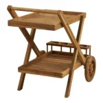 Pasaku Tea Trolley - Tea Trolley, teak, natural, 86x50x81 cm - Afbeelding 4