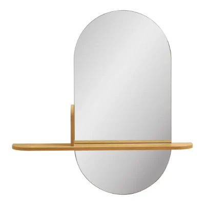 Barco Mirror with Shelf - Mirror with shelf, oak look 92x15x94,5 cm