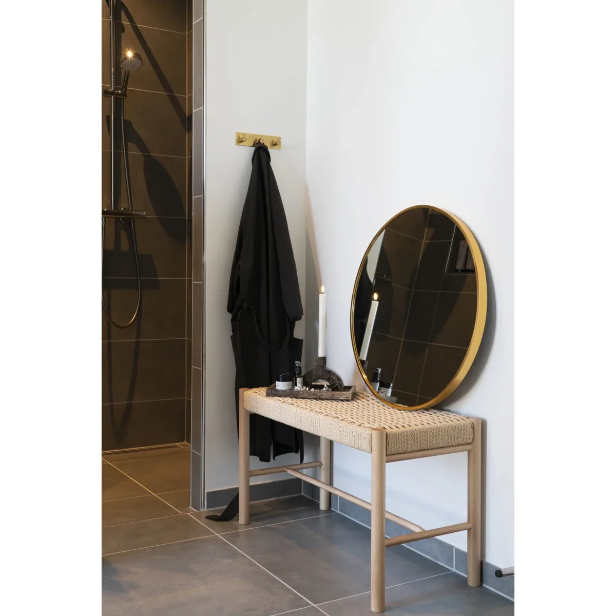 Madrid Mirror - Mirror, aluminium, brass look ø60 cm - Afbeelding 4