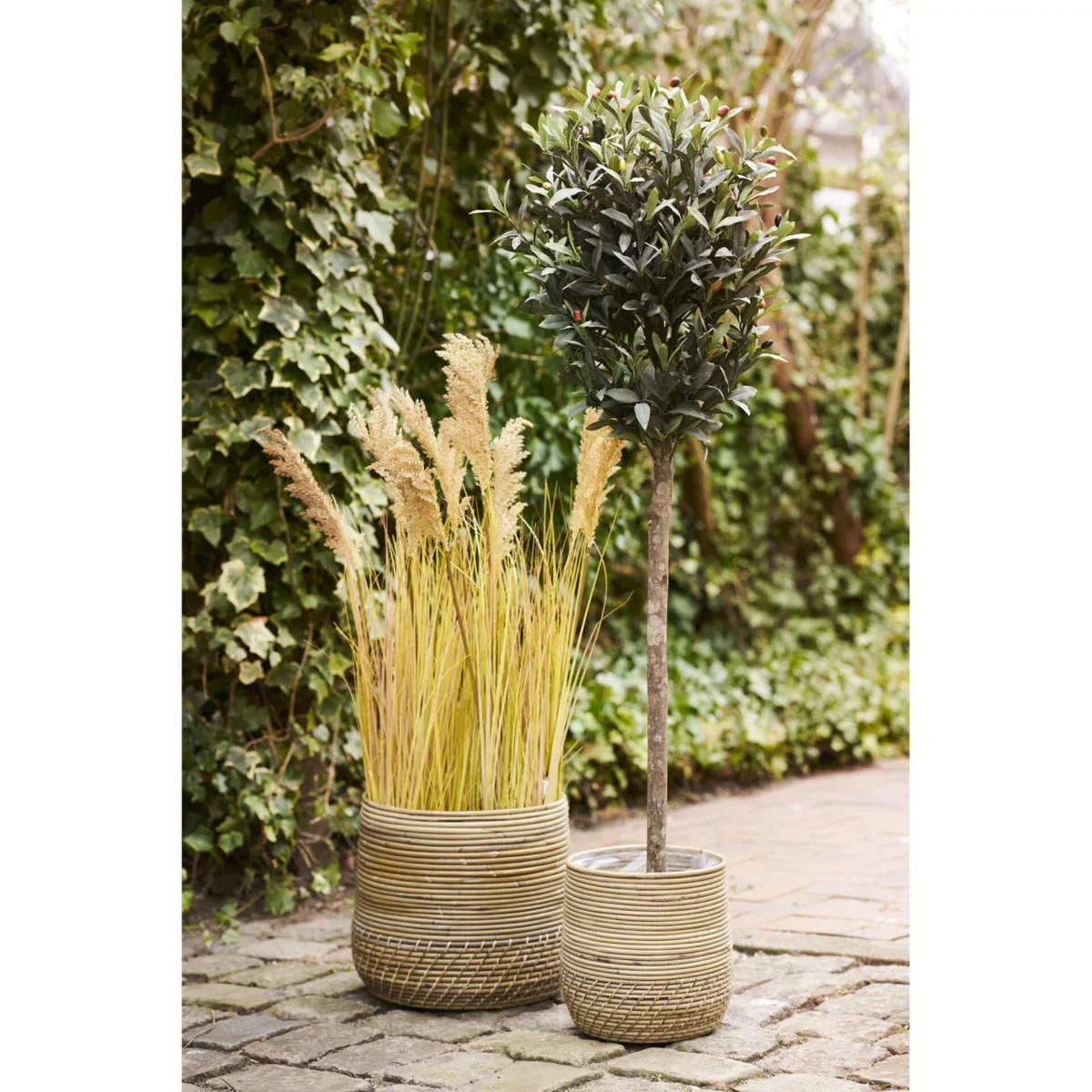 Moro Baskets - Baskets, kubu rattan, natural set of 2 - Afbeelding 3