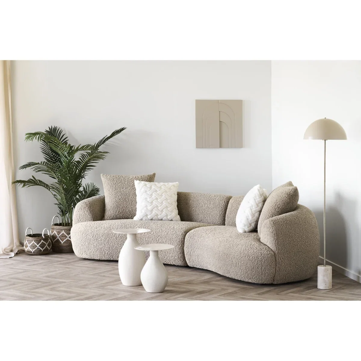 Ina Wall Decoration - Relief wall decoration, beige 60x60 cm - Afbeelding 4