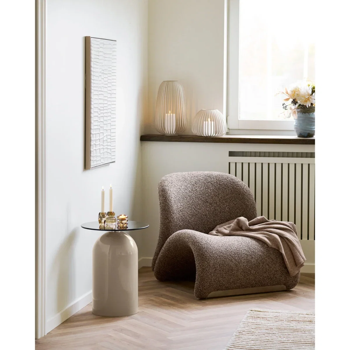 Ena Wall Decoration - Relief wall decoration, beige 60x80 cm - Afbeelding 6