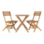 Cuenca Café Set - Café set, 2 chairs and 1 table , teak, natural