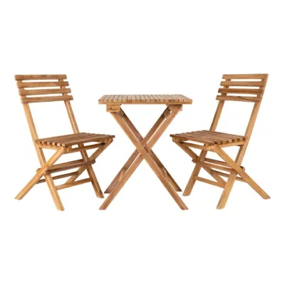 Cuenca Café Set - Café set, 2 chairs and 1 table , teak, natural