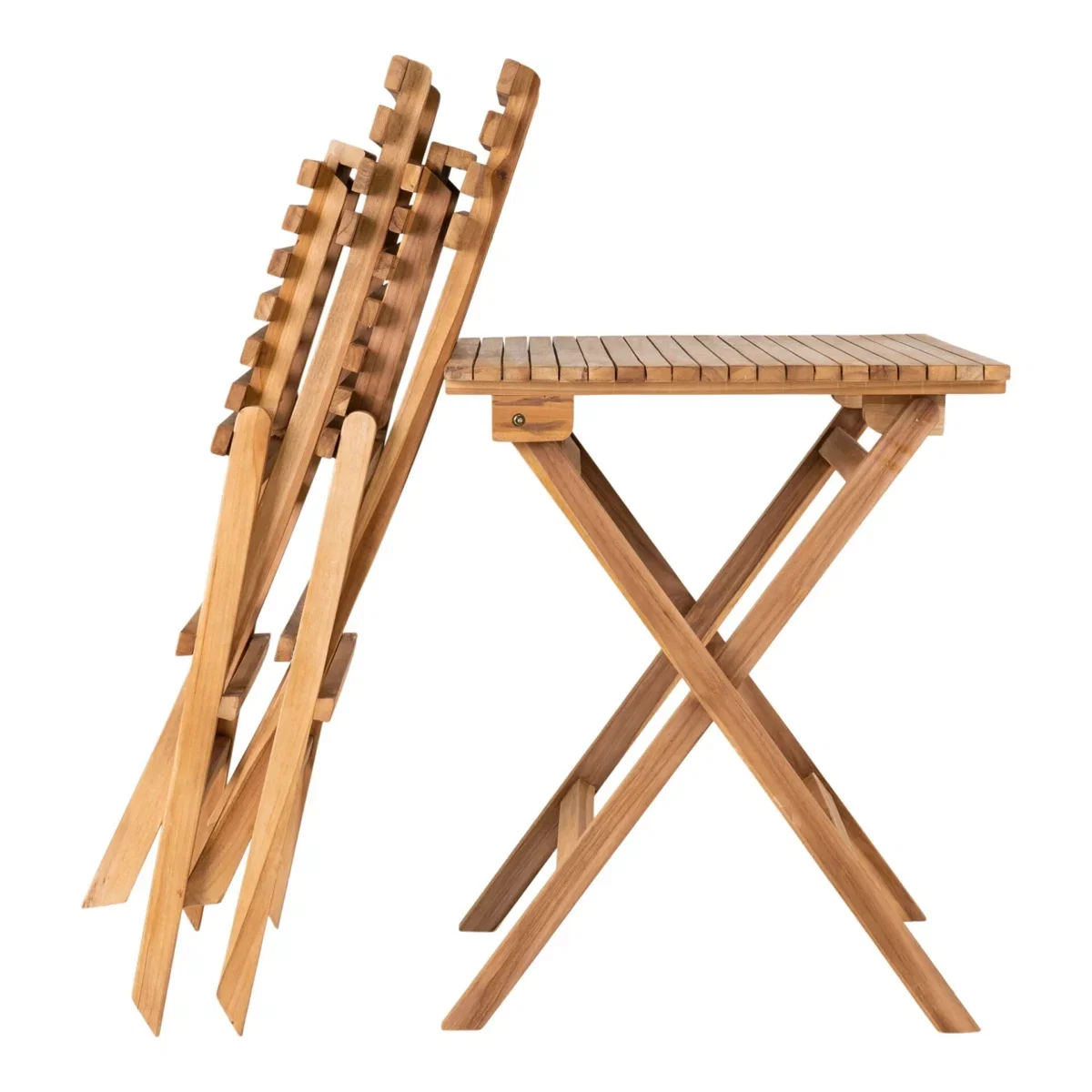 Cuenca Café Set - Café set, 2 chairs and 1 table , teak, natural - Afbeelding 2