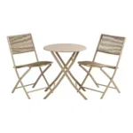 Arcas Bistro Set - Bistro set, 2 chairs and 1 table, polyester/steel, taupe