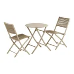 Arcas Bistro Set - Bistro set, 2 chairs and 1 table, polyester/steel, taupe - Afbeelding 2