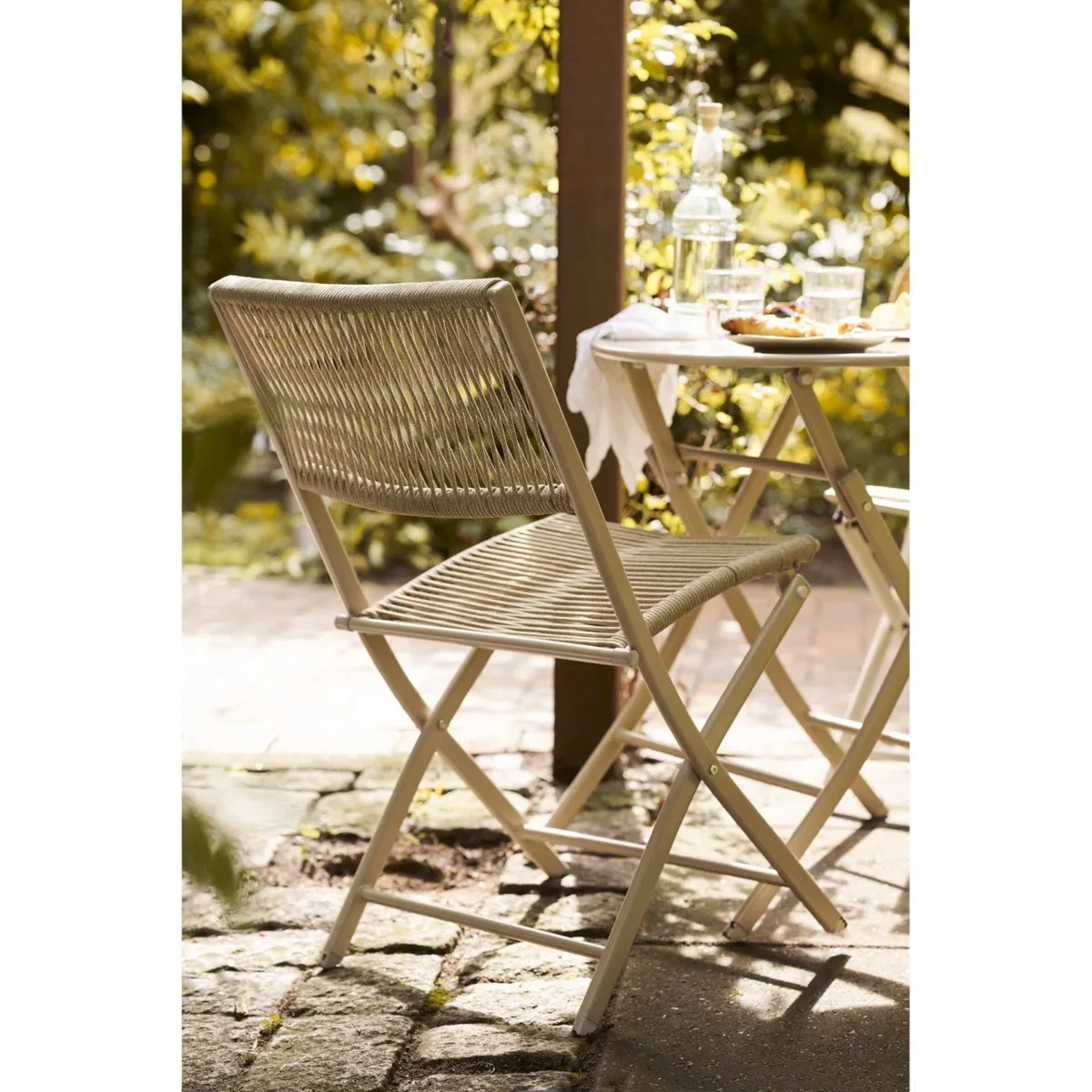 Arcas Bistro Set - Bistro set, 2 chairs and 1 table, polyester/steel, taupe - Afbeelding 9