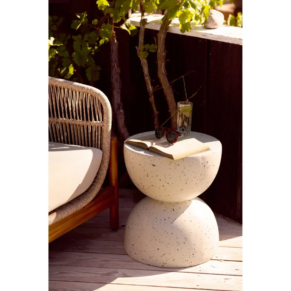 Bonita Side Table - Side table, fiberclay, terrazzo look ø40x45 cm - Afbeelding 6