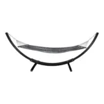 Tripoli Hammock  - Hammock on wooden stand, larch, polyester/cotton, black/grey/white