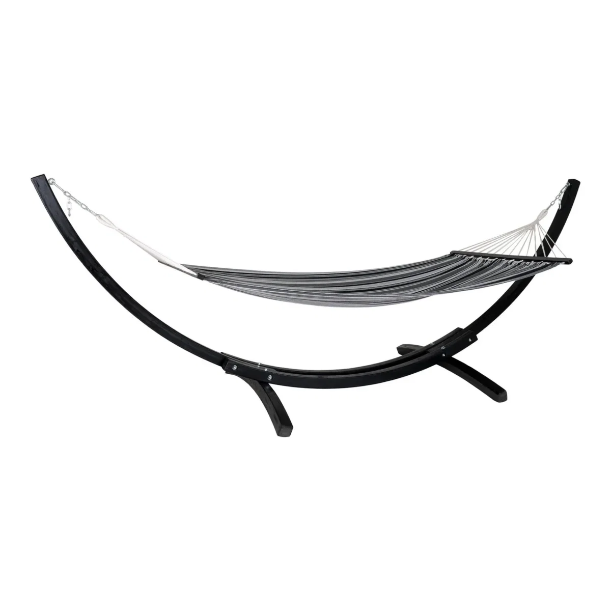 Tripoli Hammock  - Hammock on wooden stand, larch, polyester/cotton, black/grey/white - Afbeelding 2