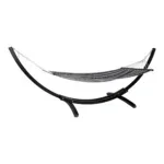 Tripoli Hammock  - Hammock on wooden stand, larch, polyester/cotton, black/grey/white - Afbeelding 2