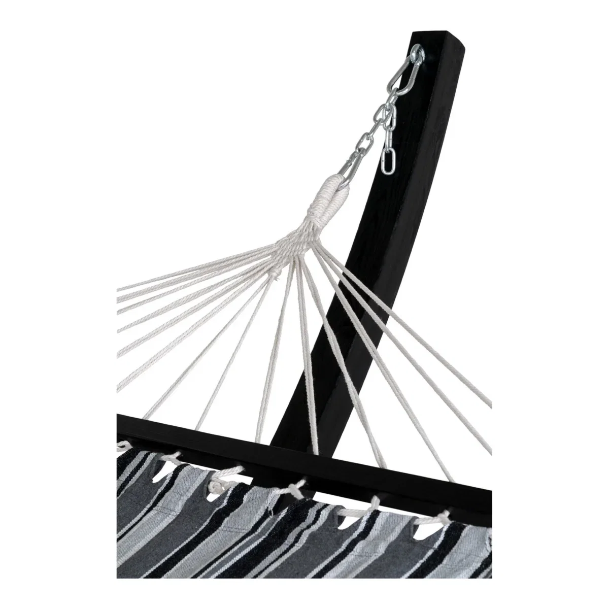Tripoli Hammock  - Hammock on wooden stand, larch, polyester/cotton, black/grey/white - Afbeelding 5