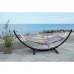Tripoli Hammock  - Hammock on wooden stand, larch, polyester/cotton, black/grey/white - Afbeelding 6